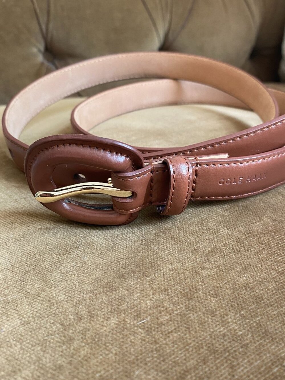 Vintage Cole Haan Cognac Leather Belt Large
